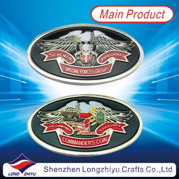 Shiny Silver Metal Oval Coin Makers, Enamel Custom Badge Medallion Coins Dealers, Nickle Medallion Badge